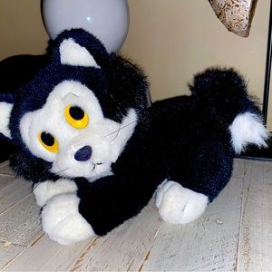 Vintage 1996 Disney Store FIGARO Cat 11” Pinocchio Bean Bag Beanie Plush